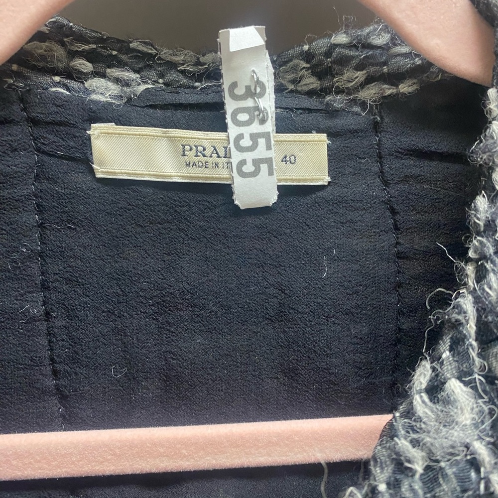 Prada Black & White Bouclé Blazer Jacket - Picture 2 of 5